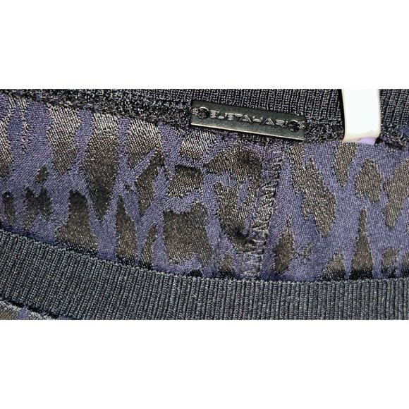 Elie Tahari Leopard Jacquard Seamed Top Small Money Goth Sophisticated - Picture 9 of 11